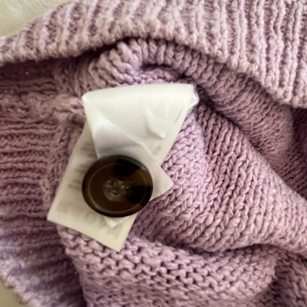 Lavender Button-Back Cardigan - Picture 3 of 7